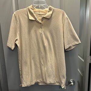 White Stag Size XXL (20) Beige Polka Dot Polo Shirt Pre-owned